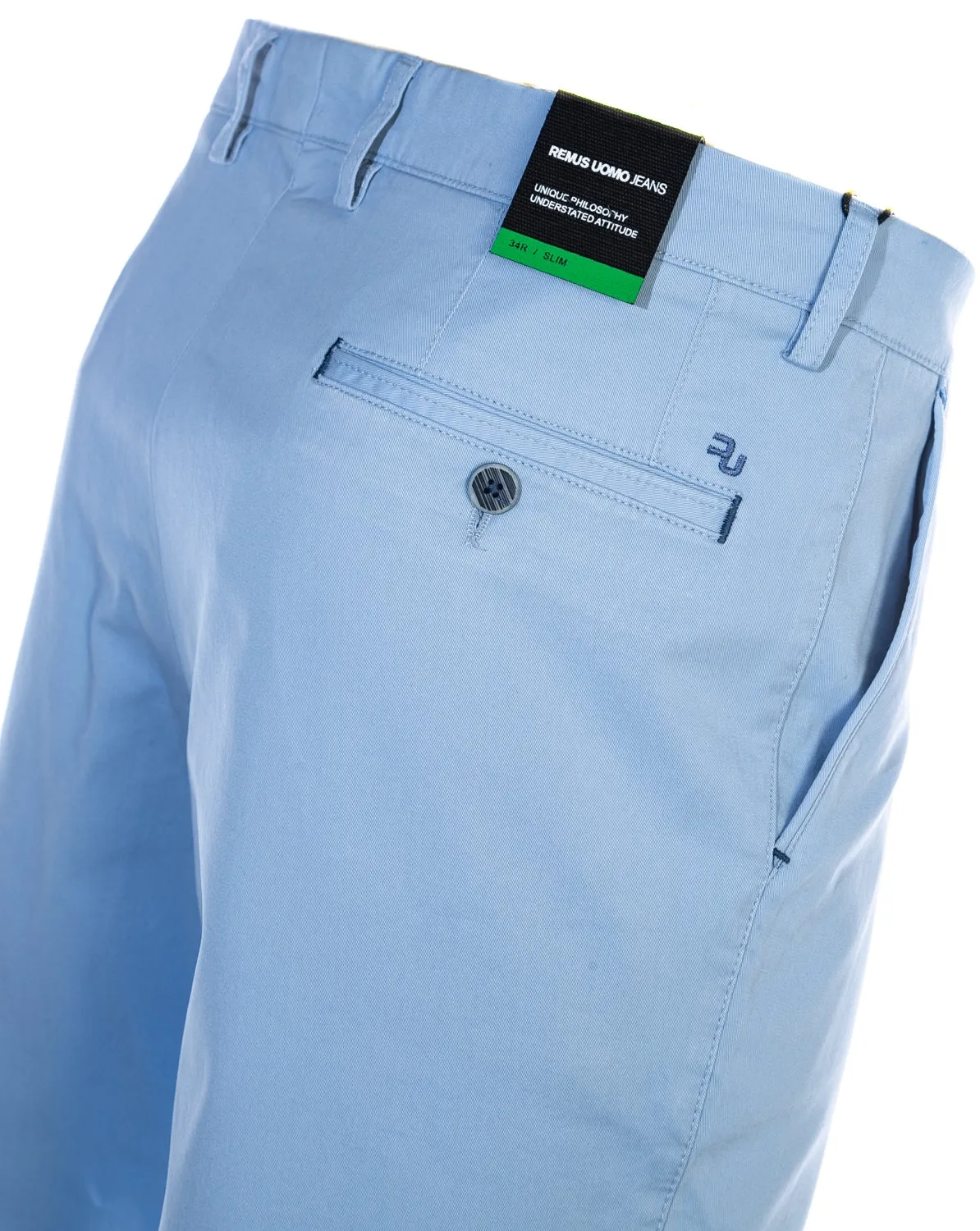 Remus Uomo Cotton Stretch Short in Sky Blue