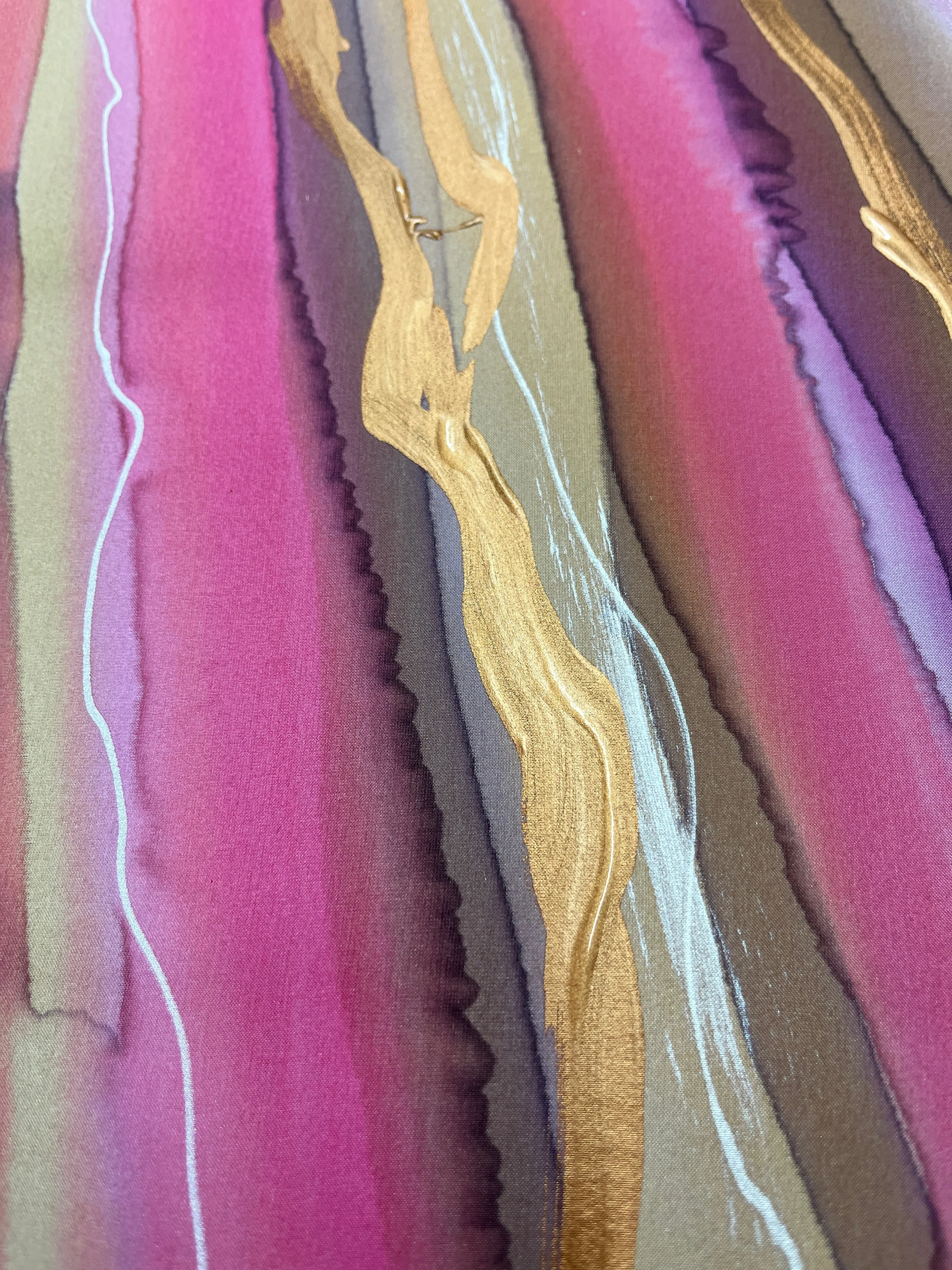 “Rose Quartz" - Hand-dyed Silk Scarf - $130