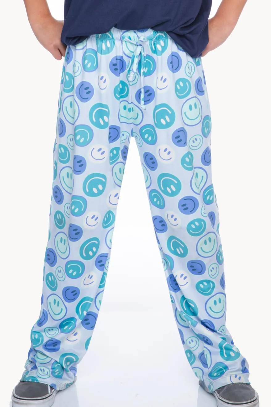 Simply Soft Karate Pant - Blue Teal Smile