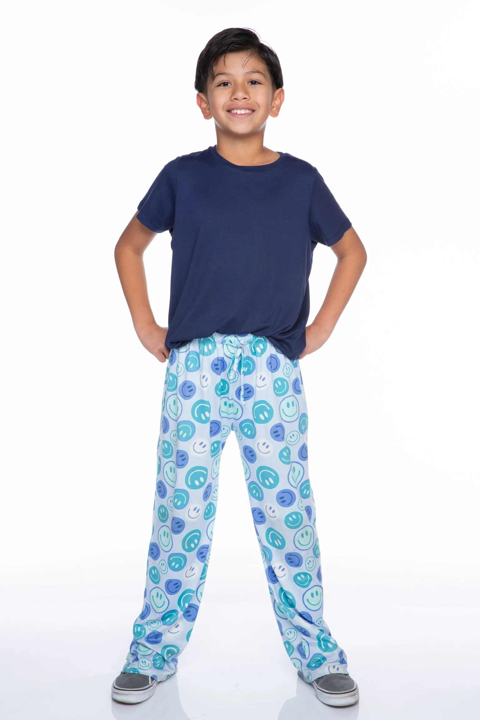 Simply Soft Karate Pant - Blue Teal Smile