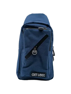 Smell-Proof Premium Convertible Shoulder Bag/Backpack by GET LOST (BLUE)