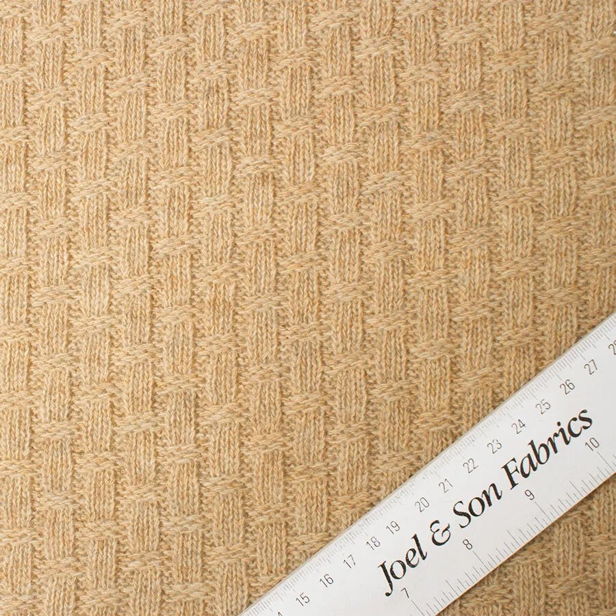 Soft Beige Cable Knit Wool