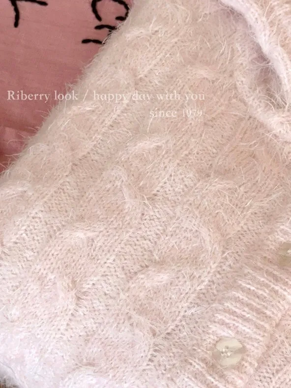 Soft Pink Age Wool Blended Sweater Hoodie