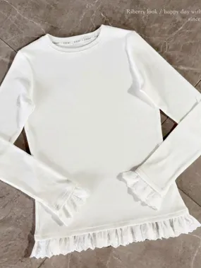 Soft Soft Snow Christmas Cotton Lace Sweatshirt