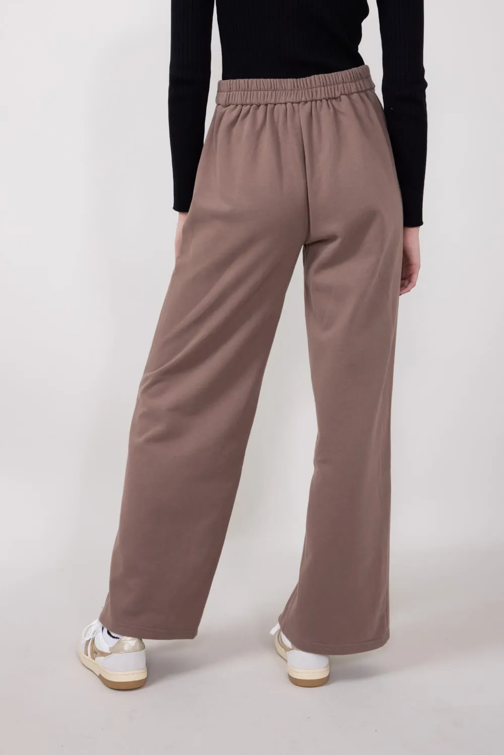 Straight Leg Trouser Sweatpants for Women in Mocha | FP3362-MOCHA