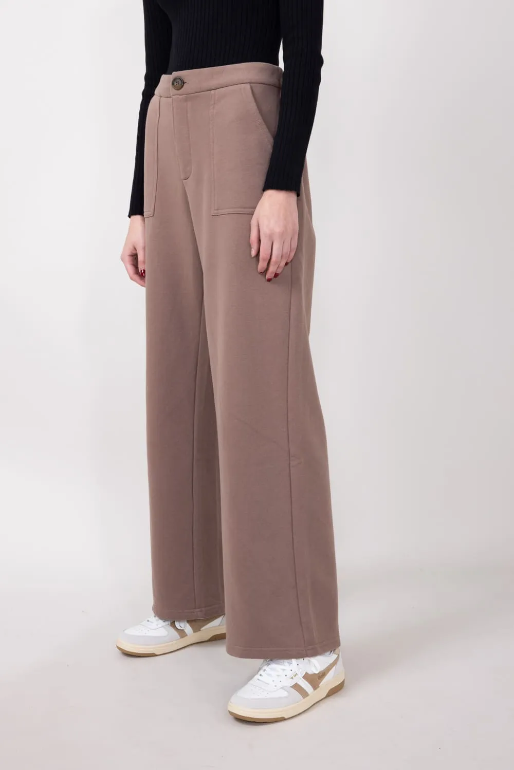 Straight Leg Trouser Sweatpants for Women in Mocha | FP3362-MOCHA