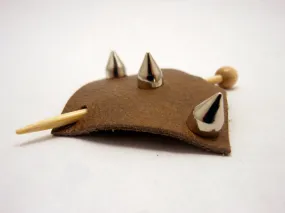 Studded Leather Shawl Pin ~ Austin Brownstone