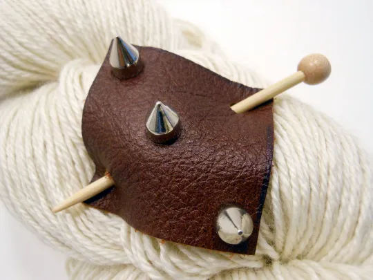 Studded Leather Shawl Pin ~ Chesterfield