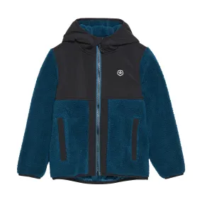 Teddy Fleece Jacket with Hood in Legion Blue