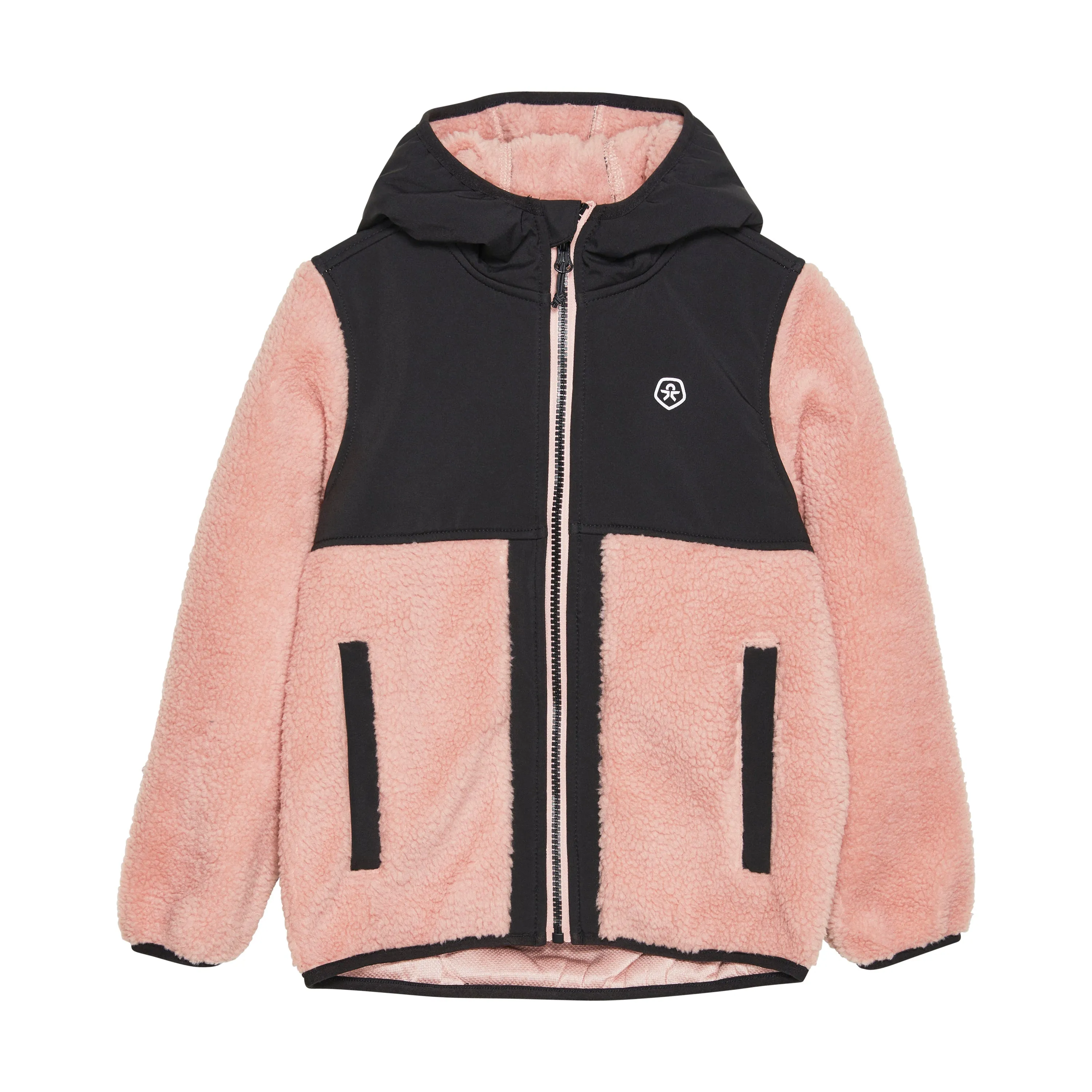 Teddy Fleece Jacket with Hood in Misty Rose