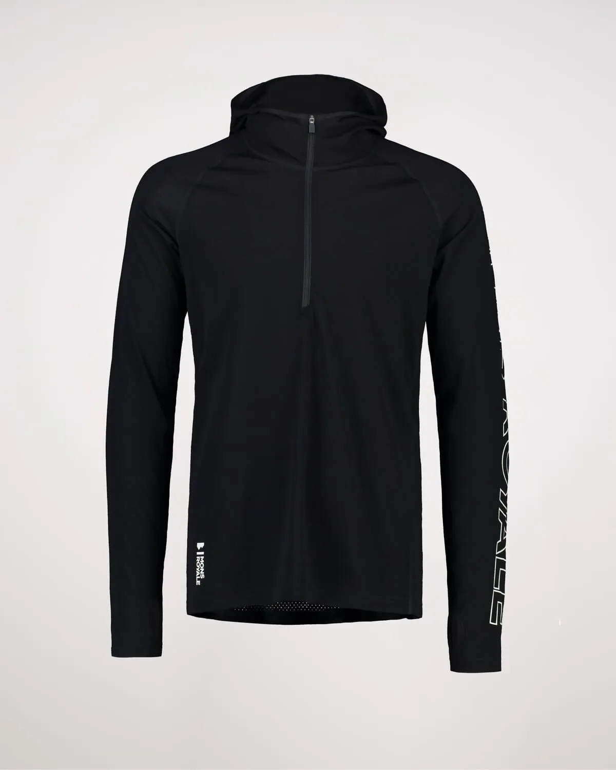 Temple Merino Long Sleeve Hood - Black