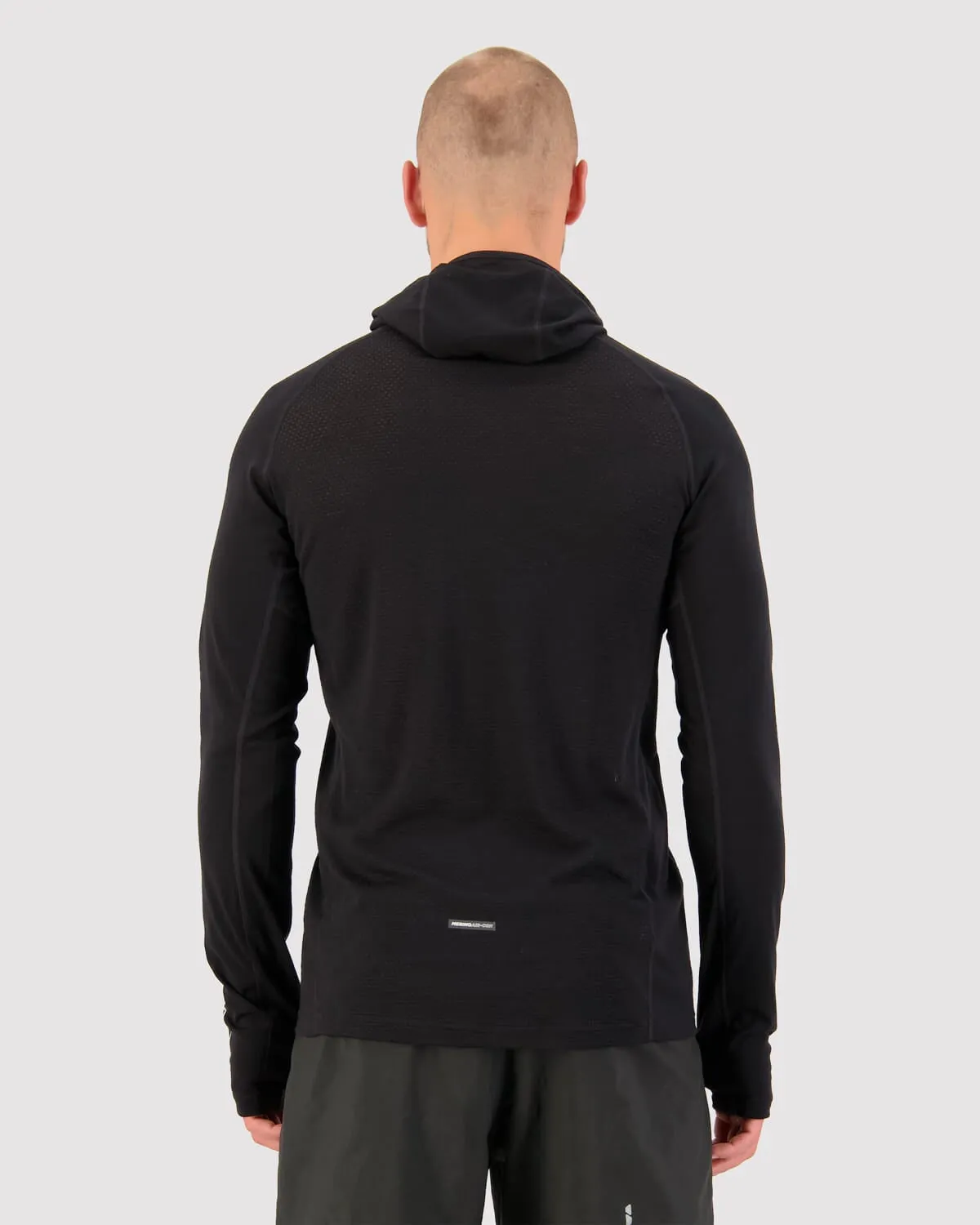 Temple Merino Long Sleeve Hood - Black