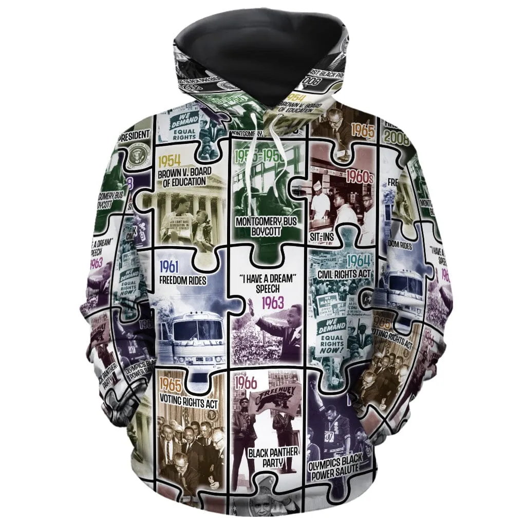 The Civil Rights Journey in Puzzle All-over Hoodie And Joggers Set