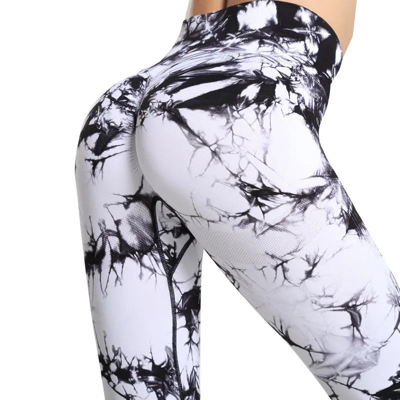 Tie Dye Butt Lift Sweatpants  Yoga Pants For Ladies