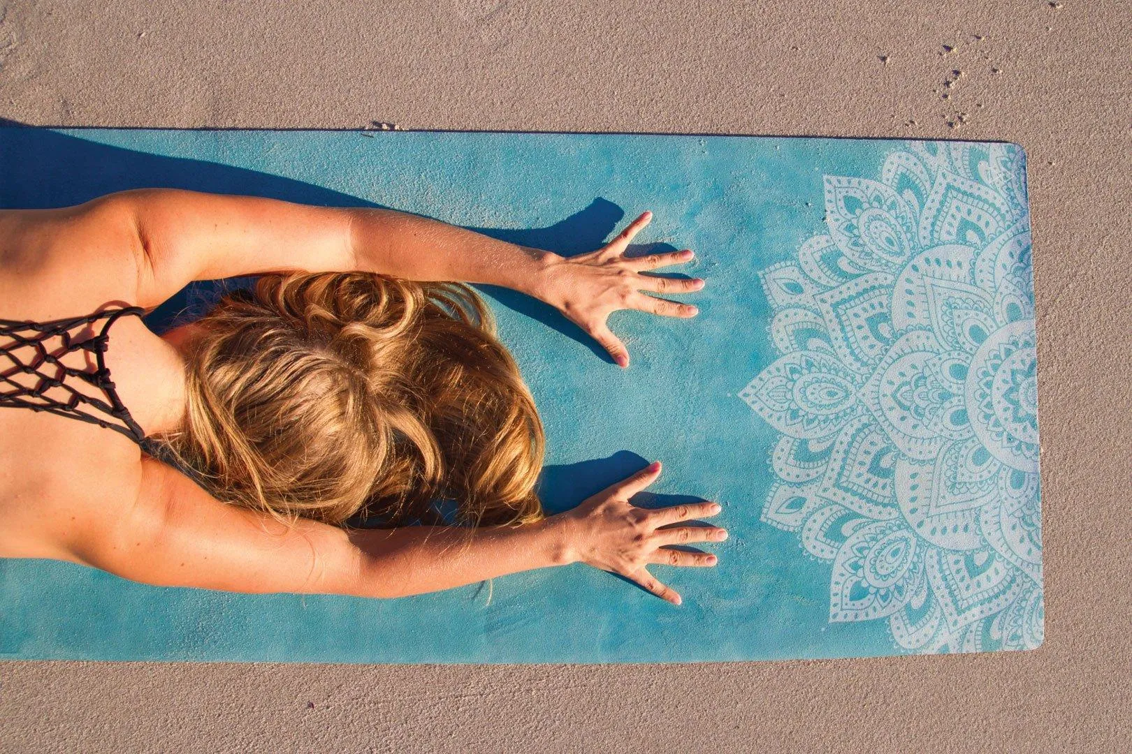 Travel Combo Yoga Mat - 2-in-1 (Mat   Towel) - Mandala Turquoise 1.5 mm