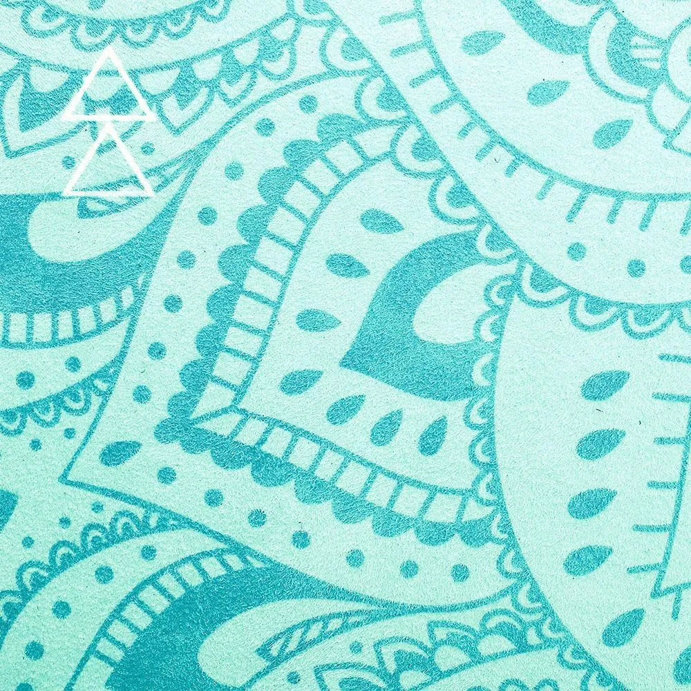 Travel Combo Yoga Mat - 2-in-1 (Mat   Towel) - Mandala Turquoise 1.5 mm