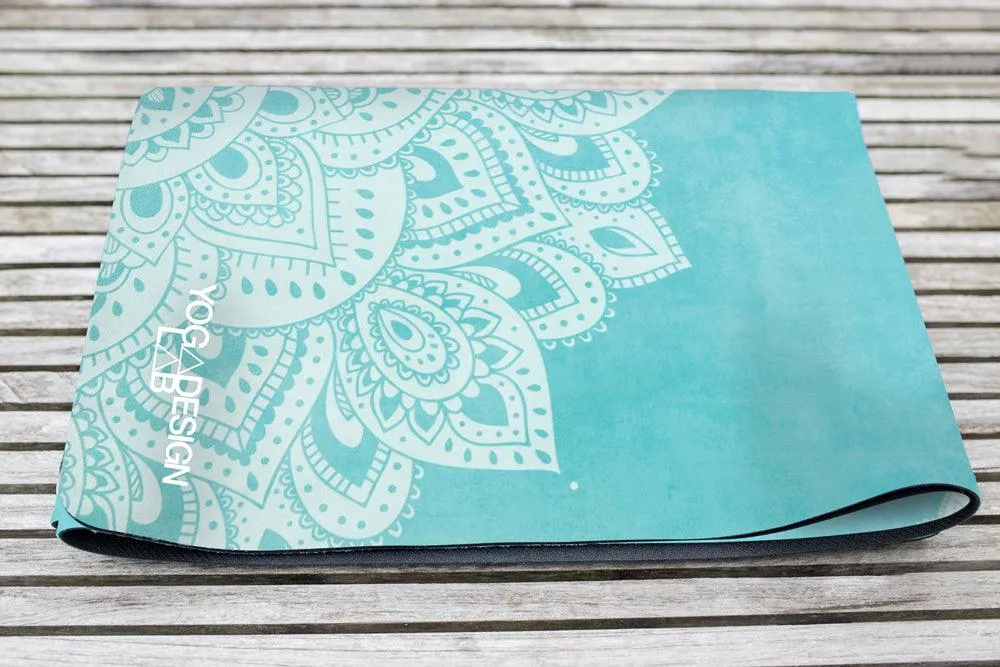 Travel Combo Yoga Mat - 2-in-1 (Mat   Towel) - Mandala Turquoise 1.5 mm