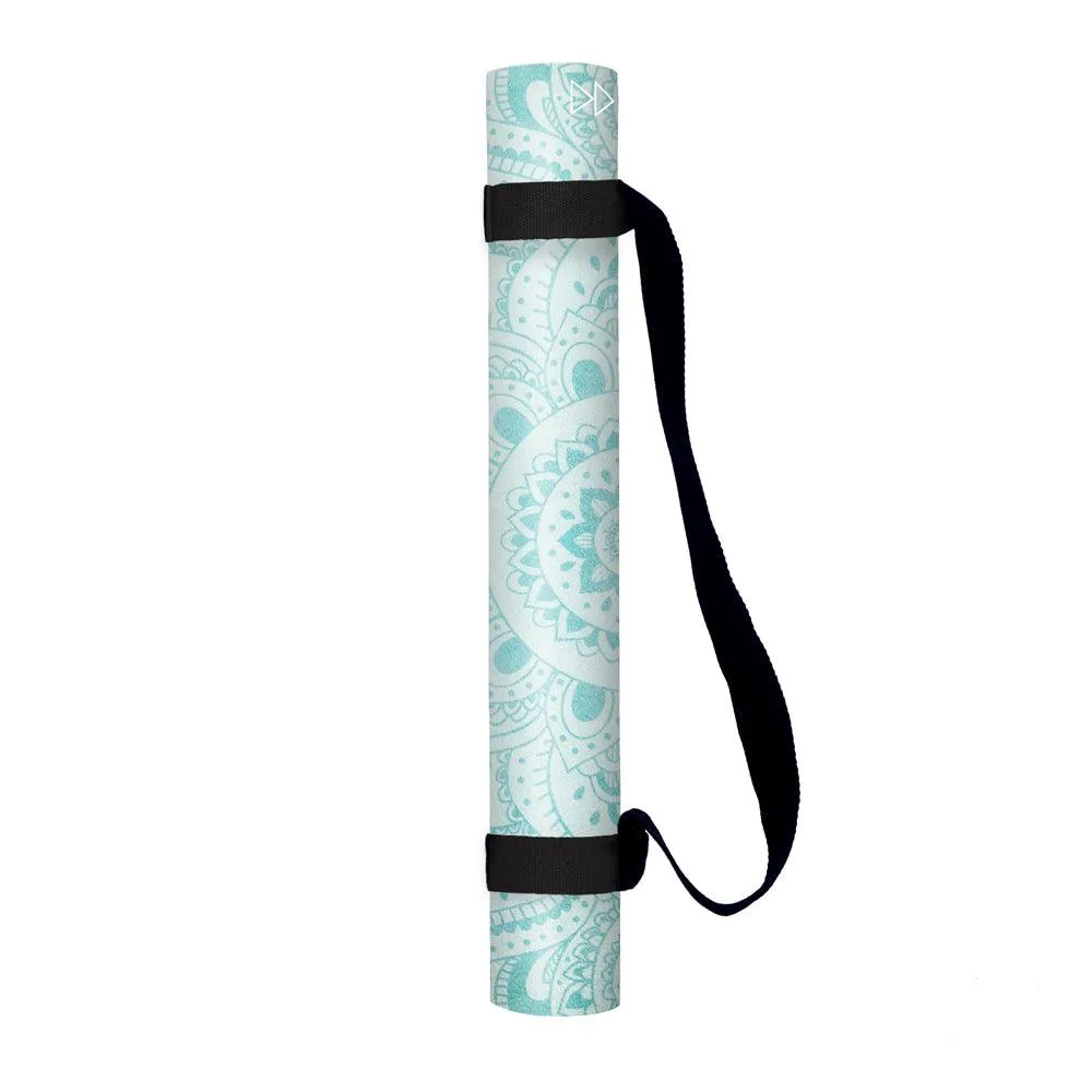 Travel Combo Yoga Mat - 2-in-1 (Mat   Towel) - Mandala Turquoise 1.5 mm