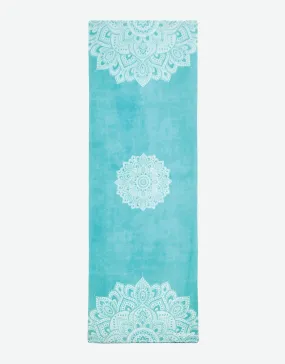 Travel Combo Yoga Mat - 2-in-1 (Mat   Towel) - Mandala Turquoise 1.5 mm