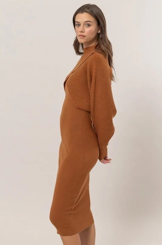 Two Piece Dress Set - Camel