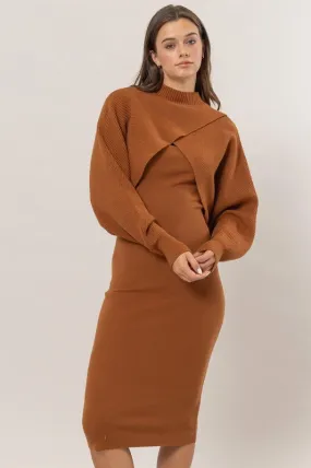 Two Piece Dress Set - Camel