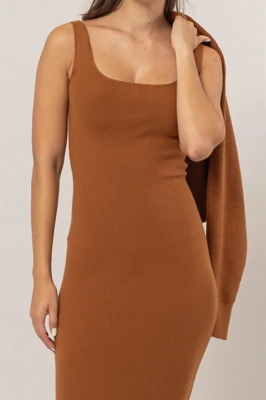 Two Piece Dress Set - Camel