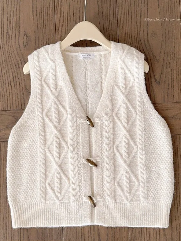 Vintage Cottage Girl Wool Blended Vest