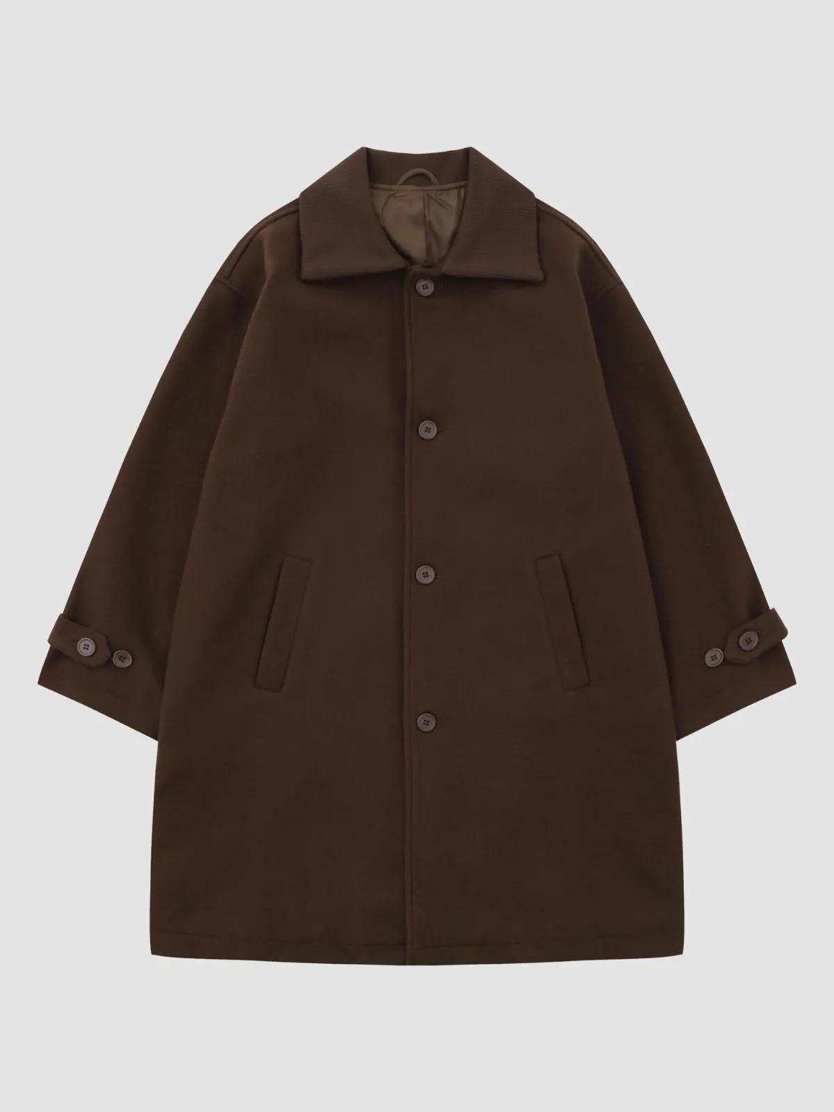 WLS Retro Solid Color Woolen Coat