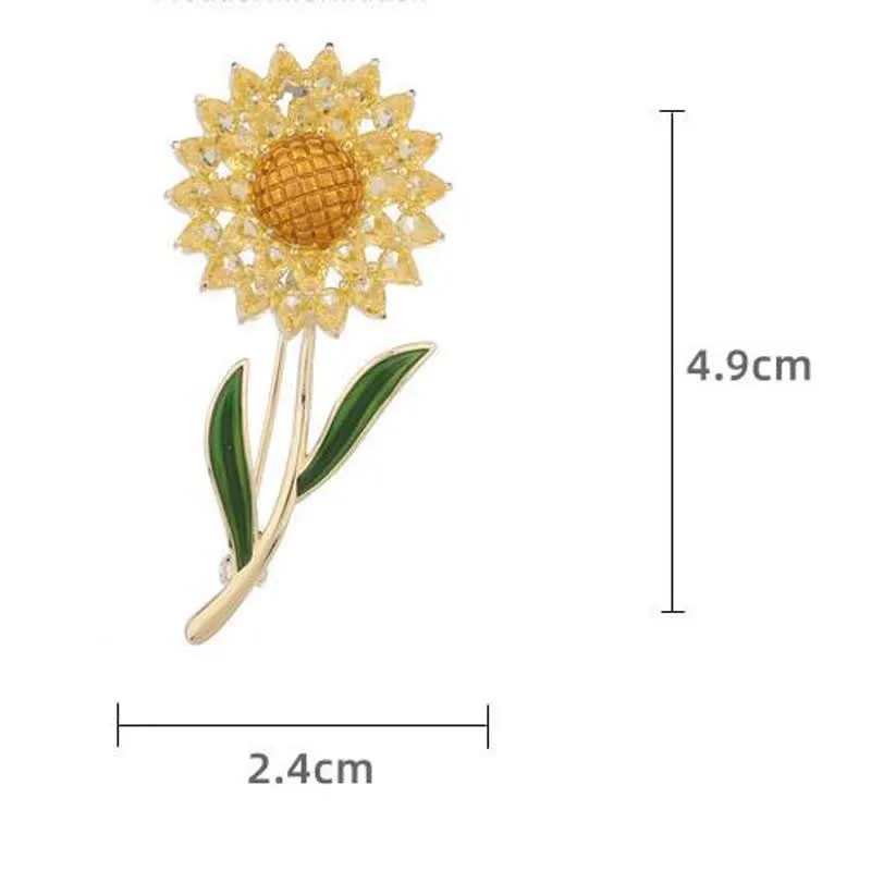 Women's Gold Sunflower Brooch