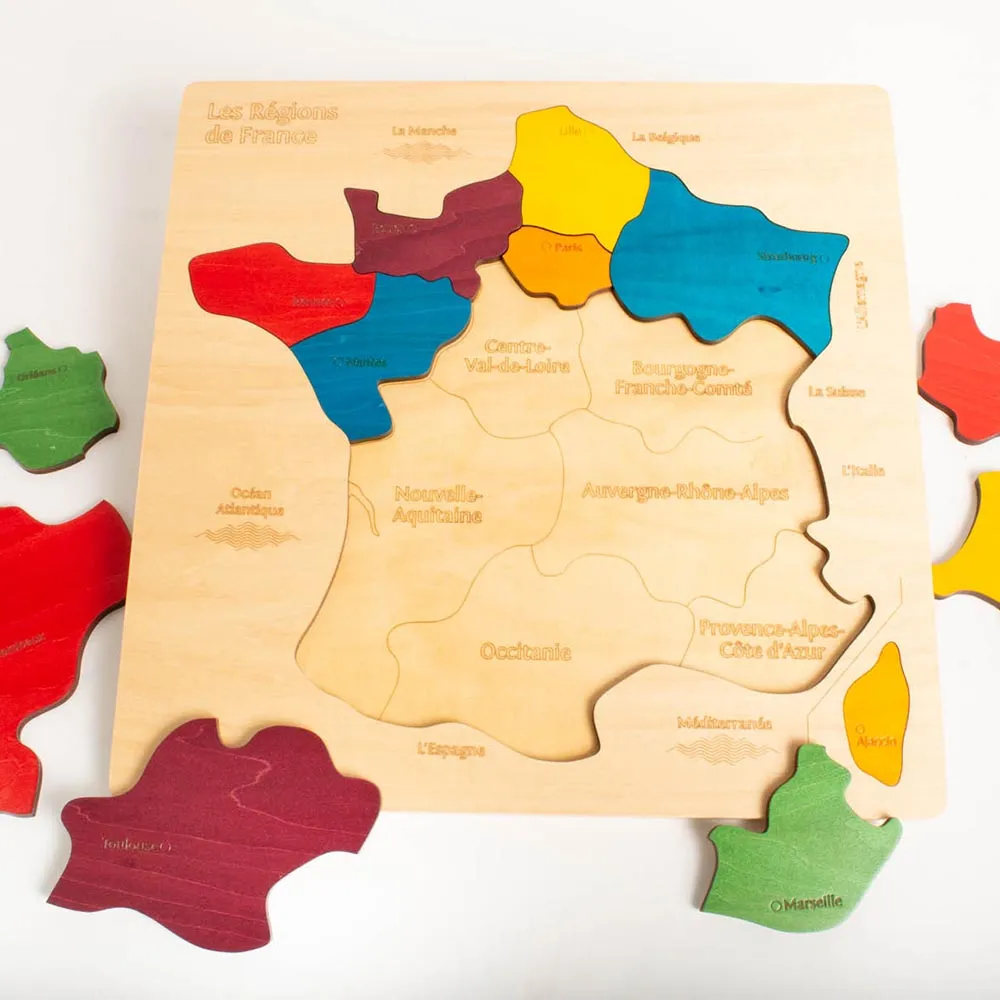 Wooden Jigsaw Puzzle Map of France