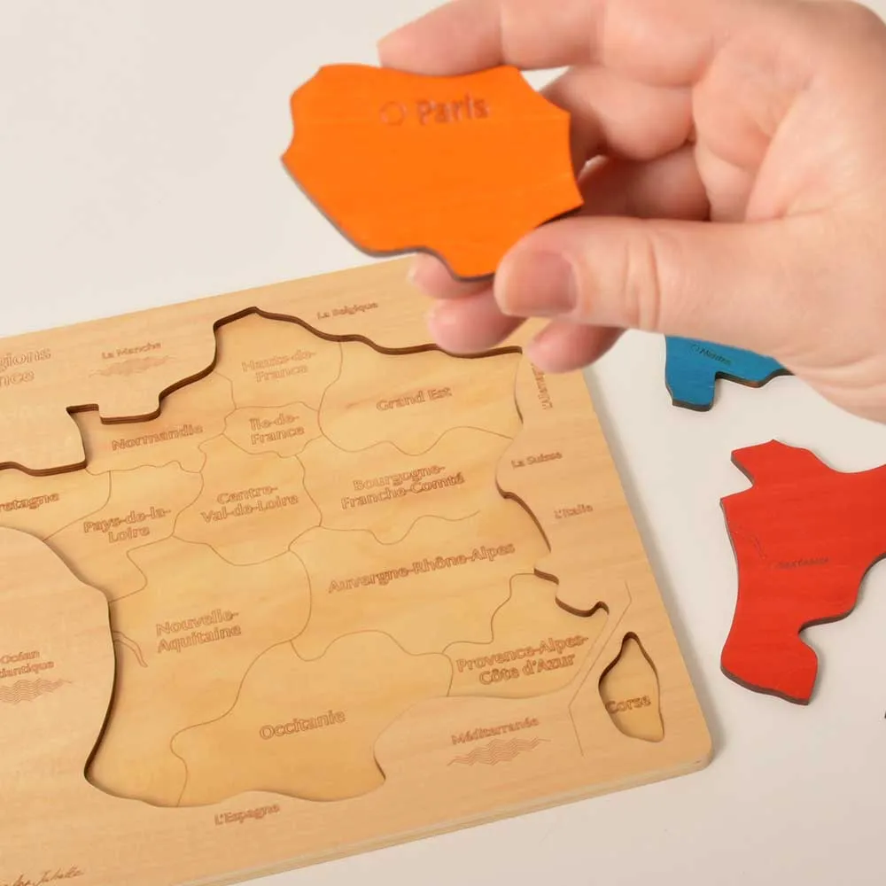 Wooden Jigsaw Puzzle Map of France