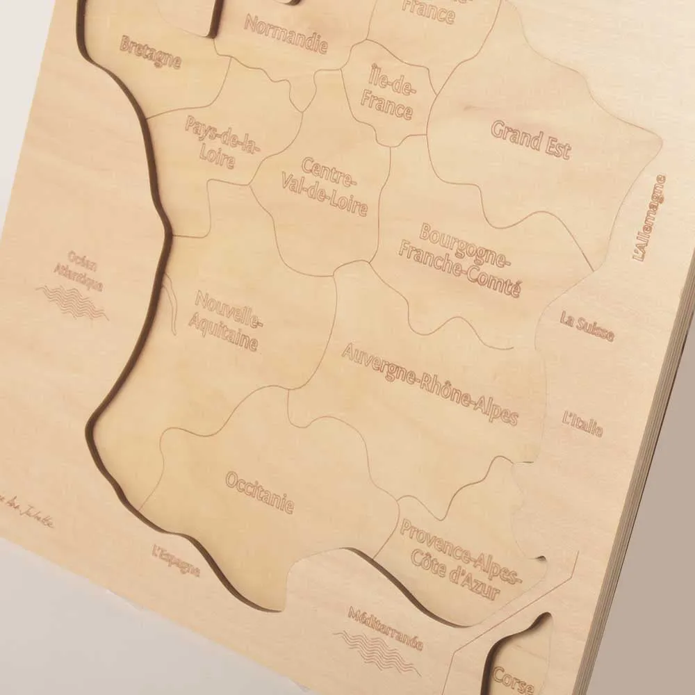 Wooden Jigsaw Puzzle Map of France