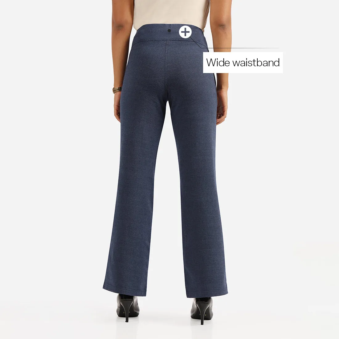 Work-To-Wine Twill Wide Leg Flare Pants