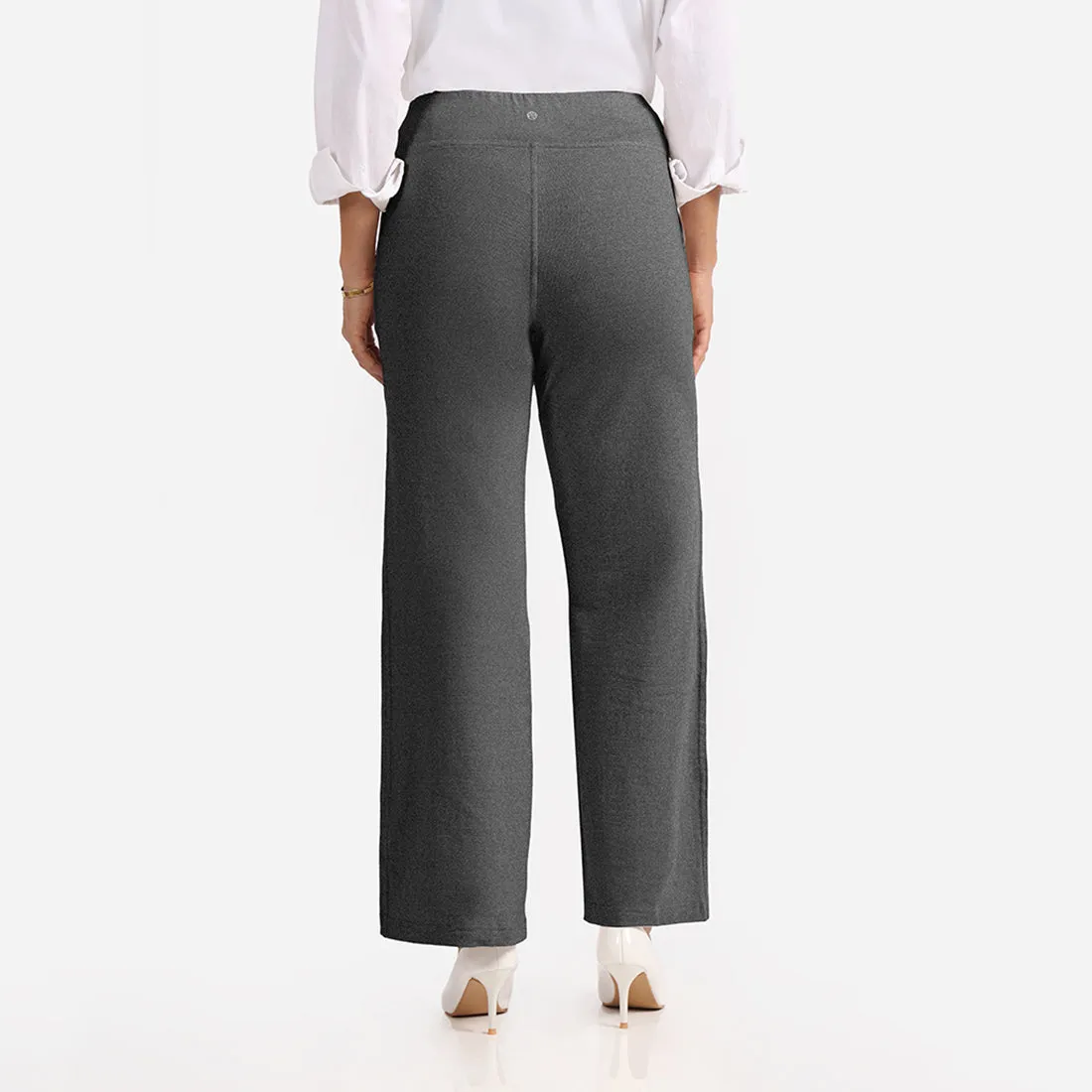 Work-To-Wine Twill Wide Leg Flare Pants