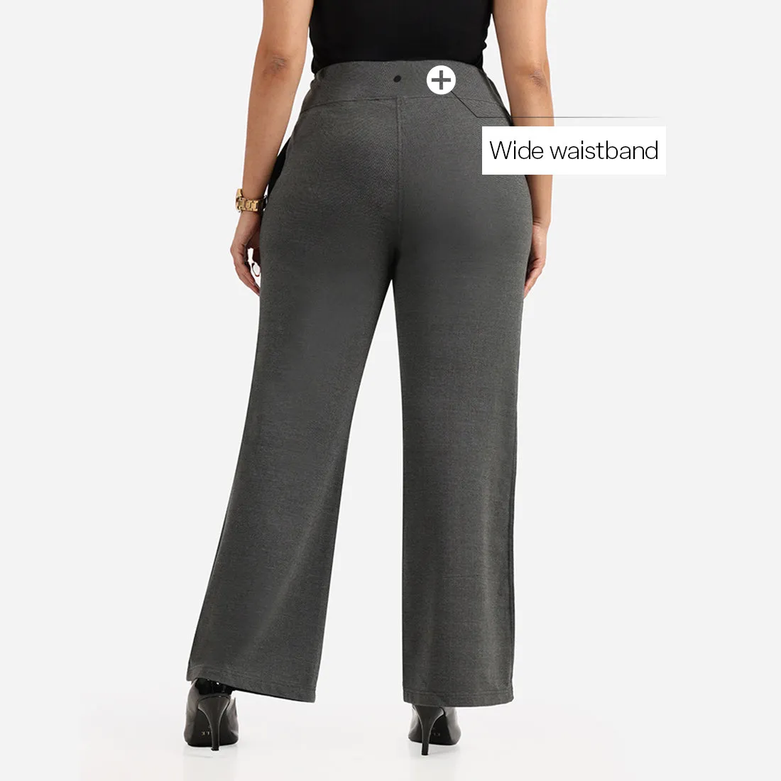 Work-To-Wine Twill Wide Leg Flare Pants