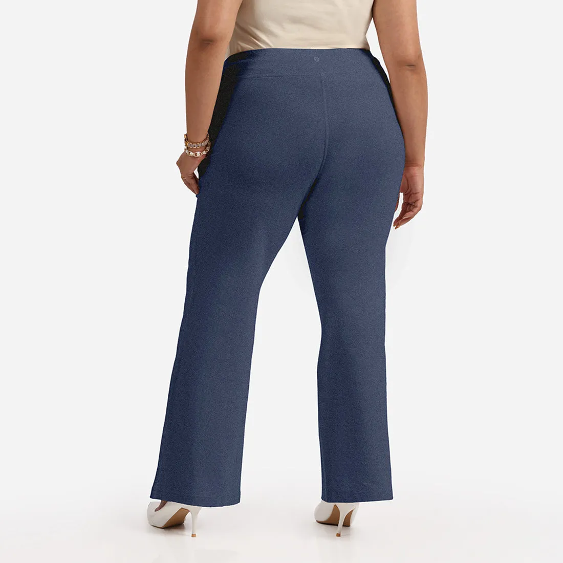 Work-To-Wine Twill Wide Leg Flare Pants