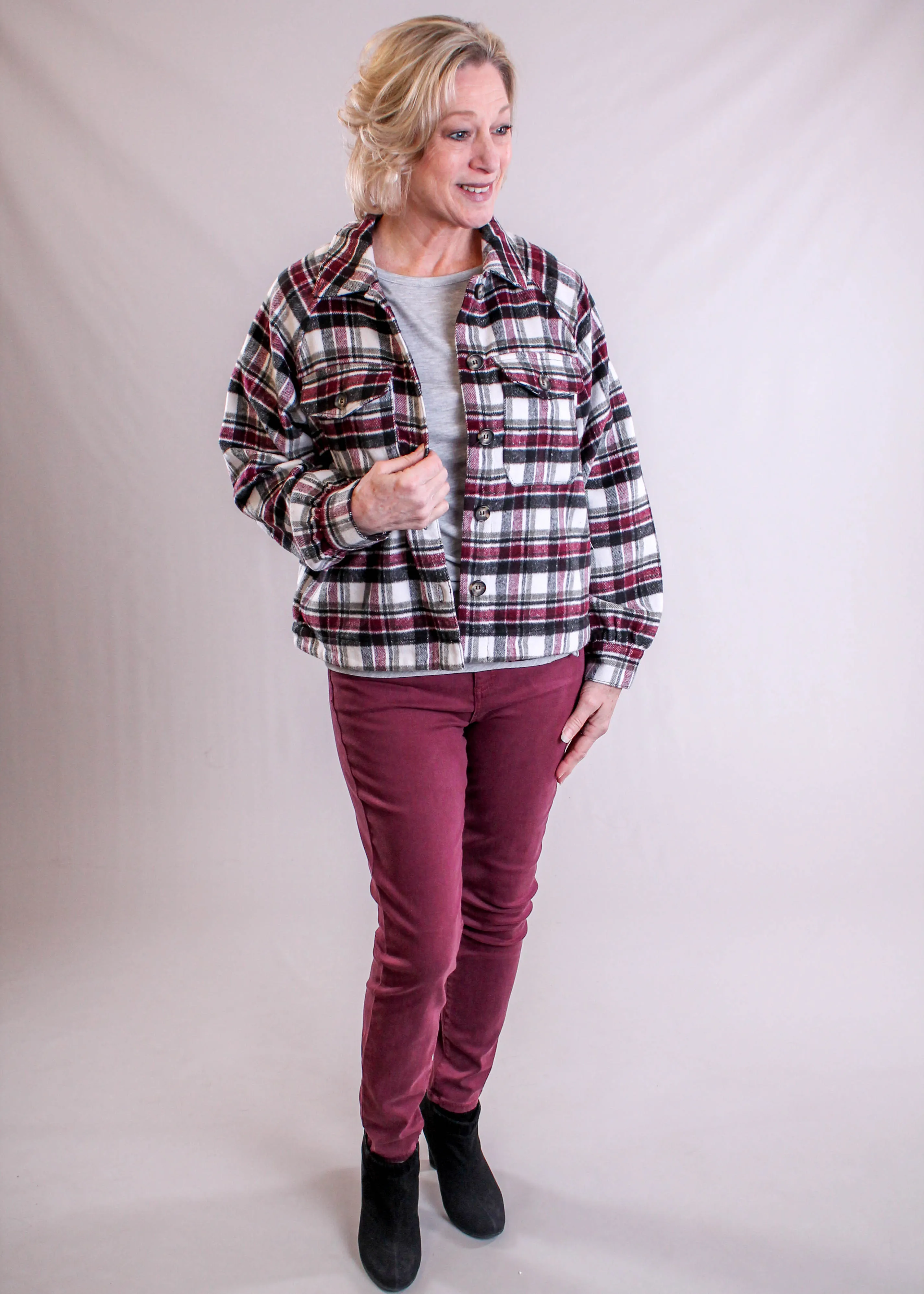 YMI Short Plaid Shacket