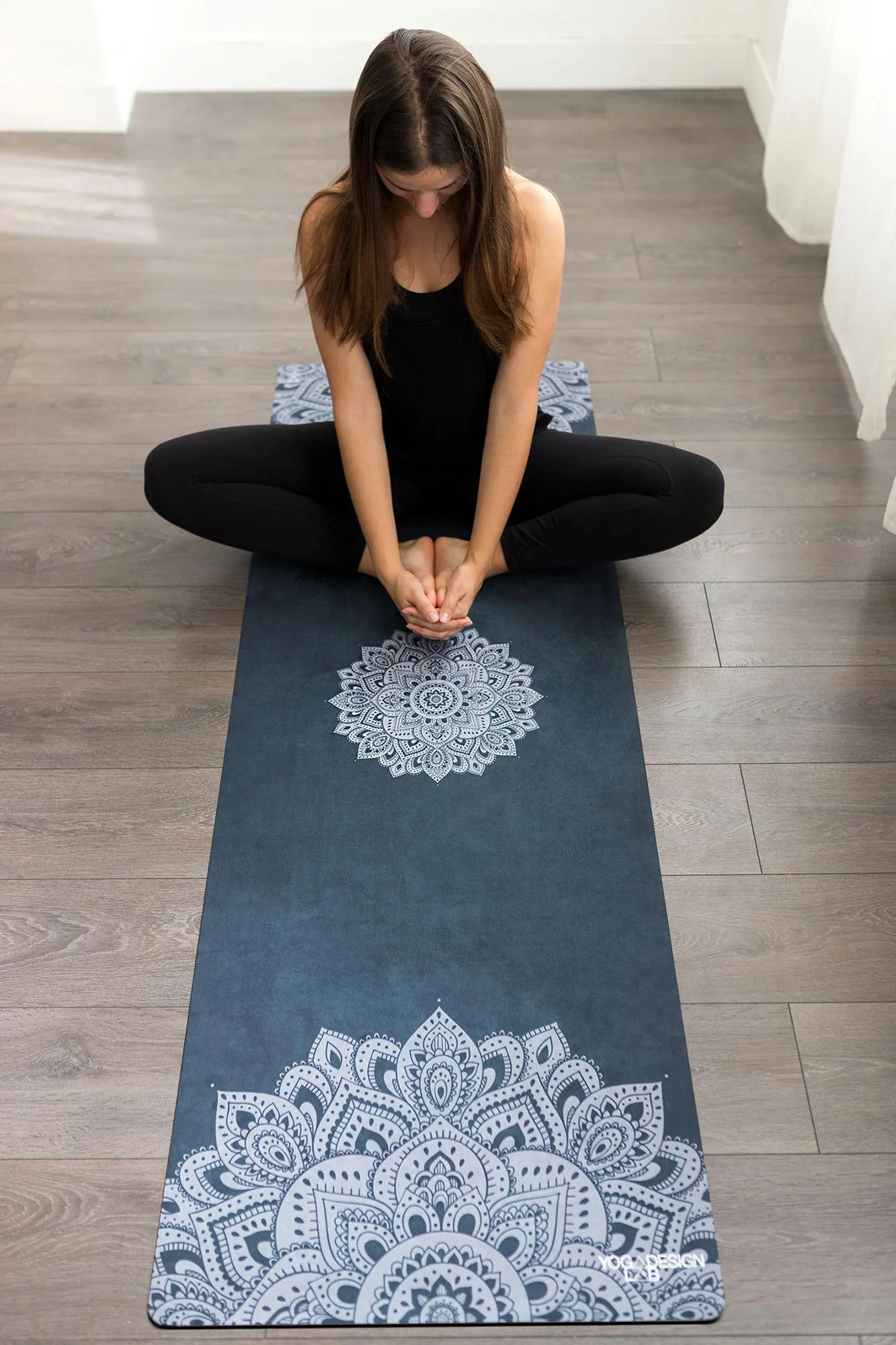 Yoga Design Lab - Combo Yoga Mat - Mandala Sapphire - 3.5mm - Best For Hot Practices