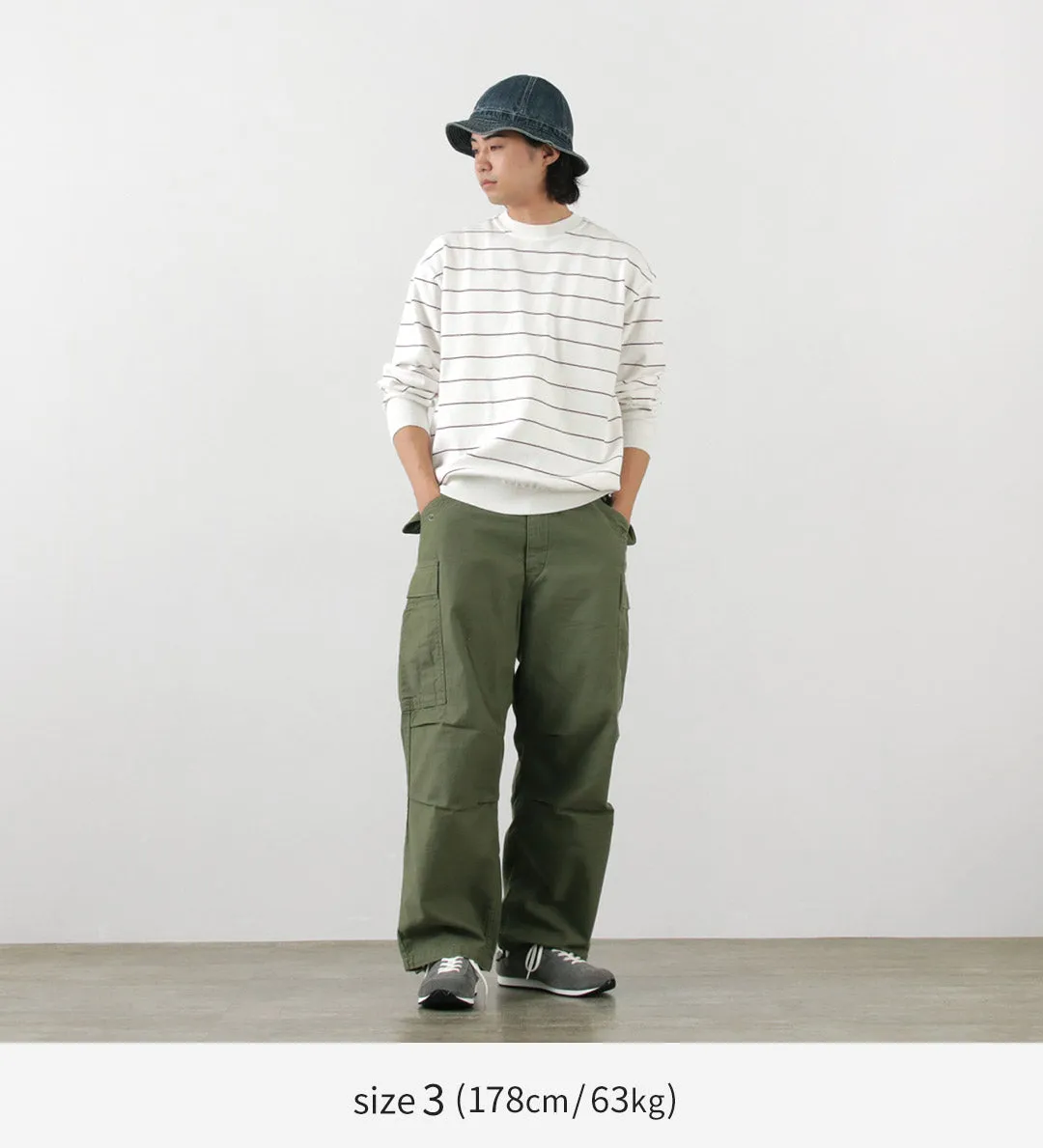 YONETOMI NEW BASIC / Wave Cotton Knit Pullover Striped