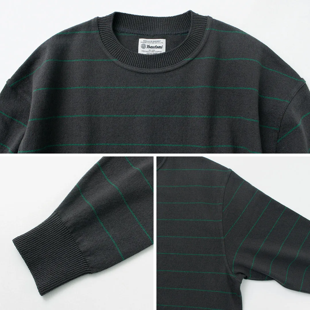 YONETOMI NEW BASIC / Wave Cotton Knit Pullover Striped