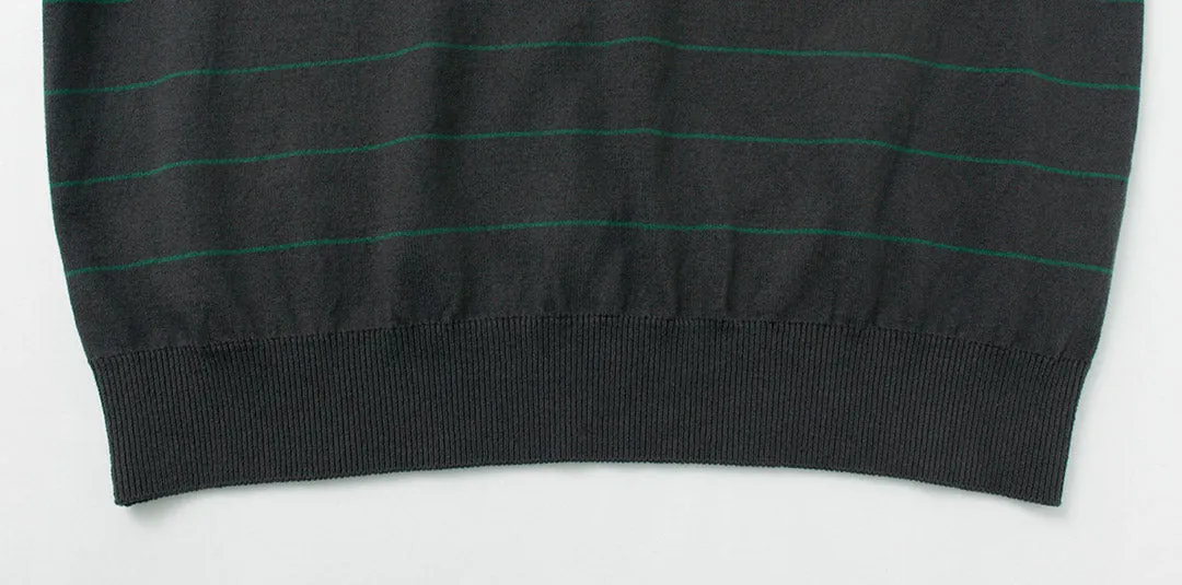 YONETOMI NEW BASIC / Wave Cotton Knit Pullover Striped