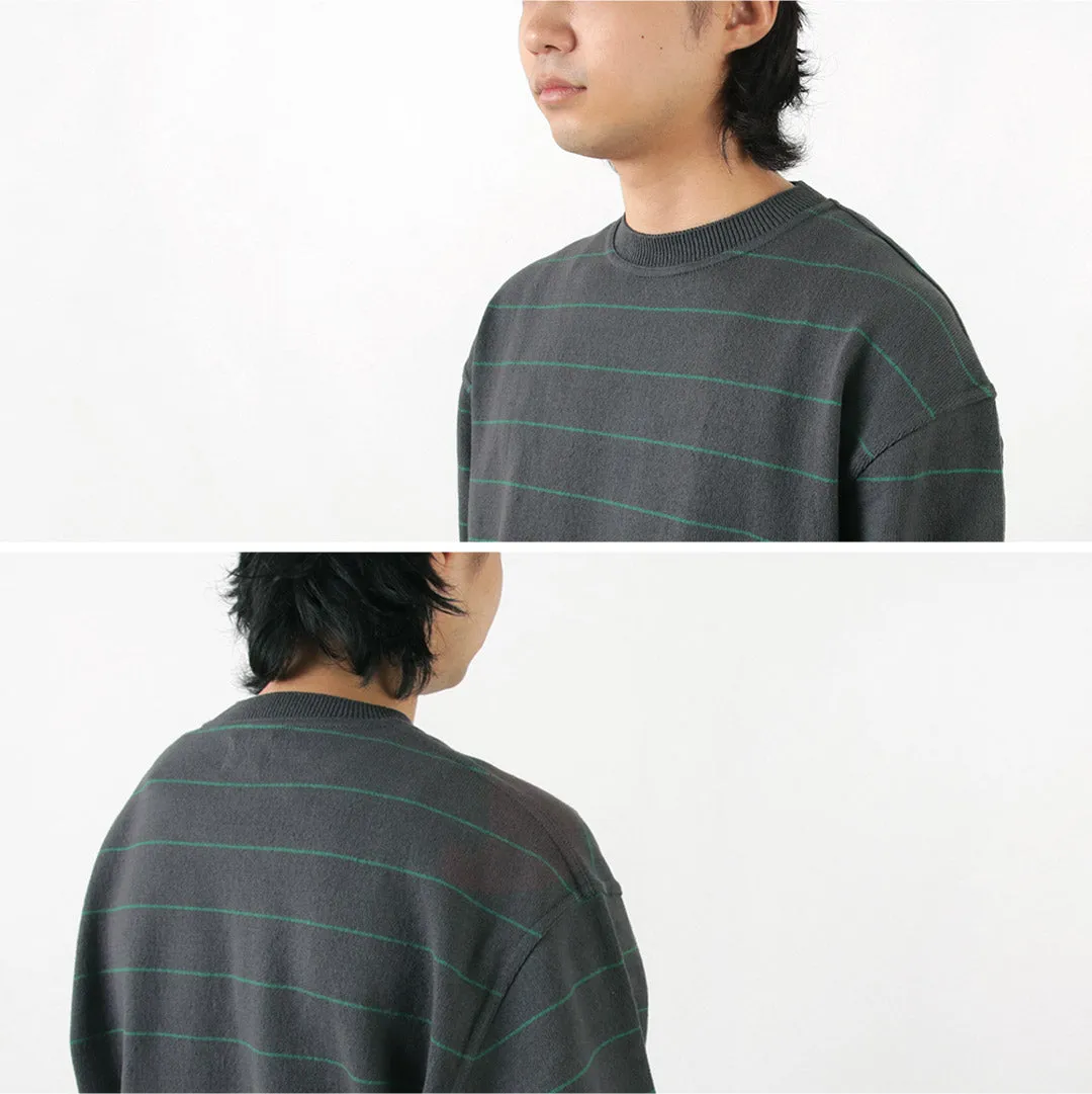 YONETOMI NEW BASIC / Wave Cotton Knit Pullover Striped