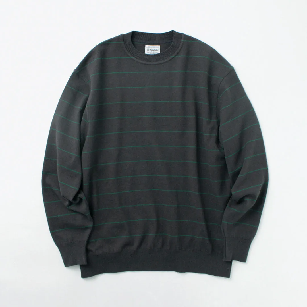 YONETOMI NEW BASIC / Wave Cotton Knit Pullover Striped