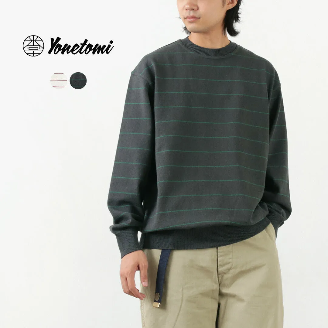 YONETOMI NEW BASIC / Wave Cotton Knit Pullover Striped