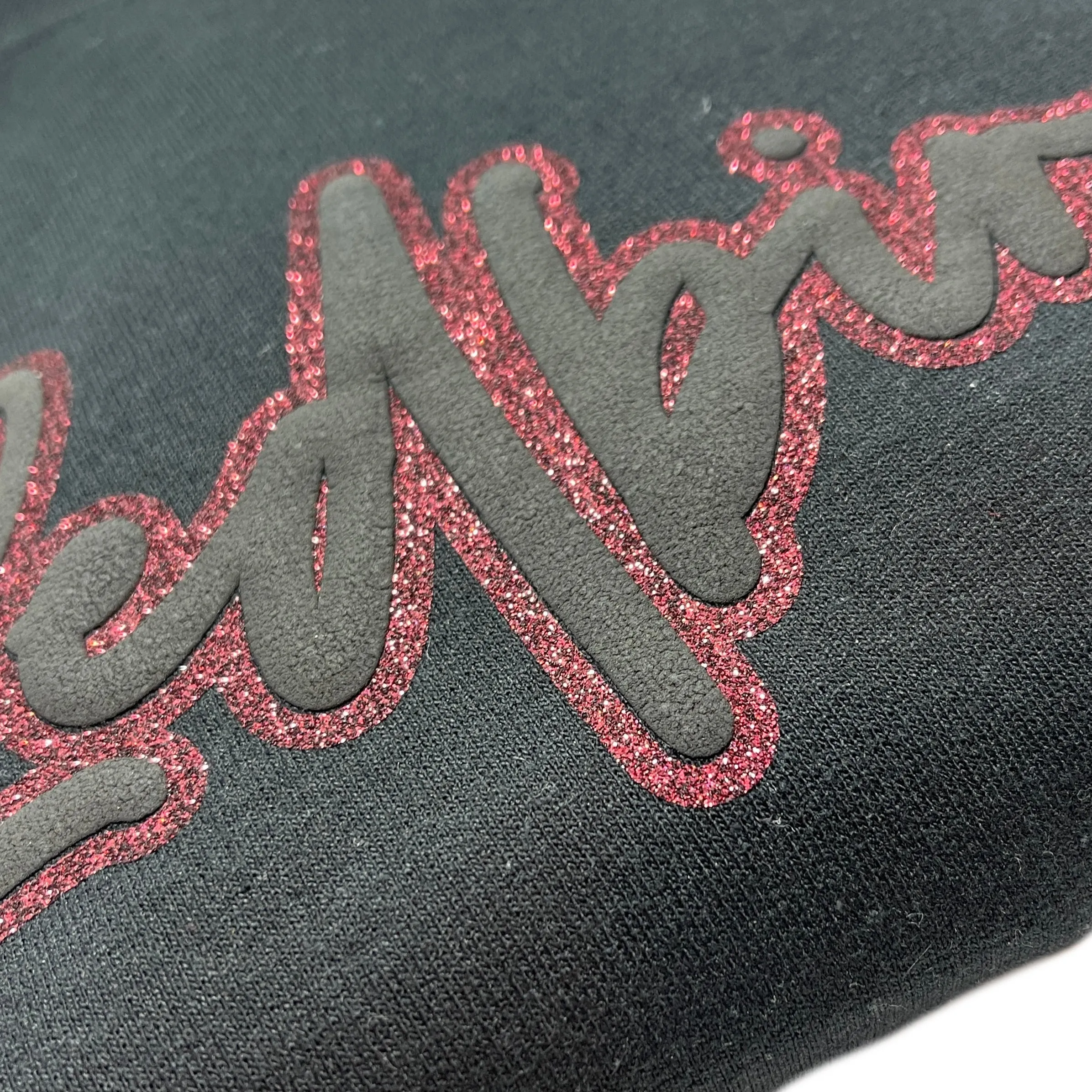 Youth Glitter & Black Embossed Redbirds Crewneck Sweatshirt - 3D Puff Lettering