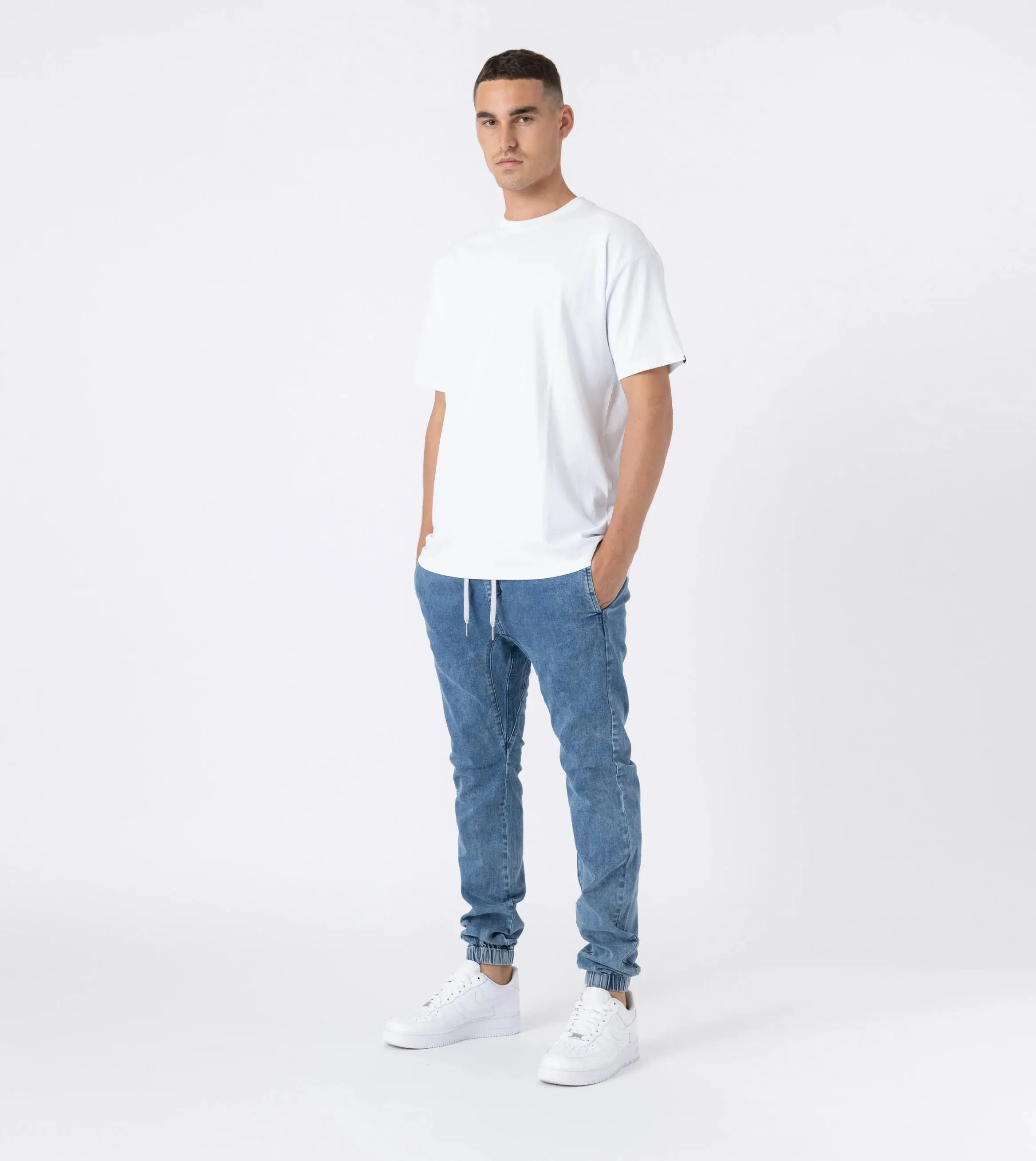 Zanerobe Sureshot Mid Rise Denim Jogger Essential Blue 707-NR