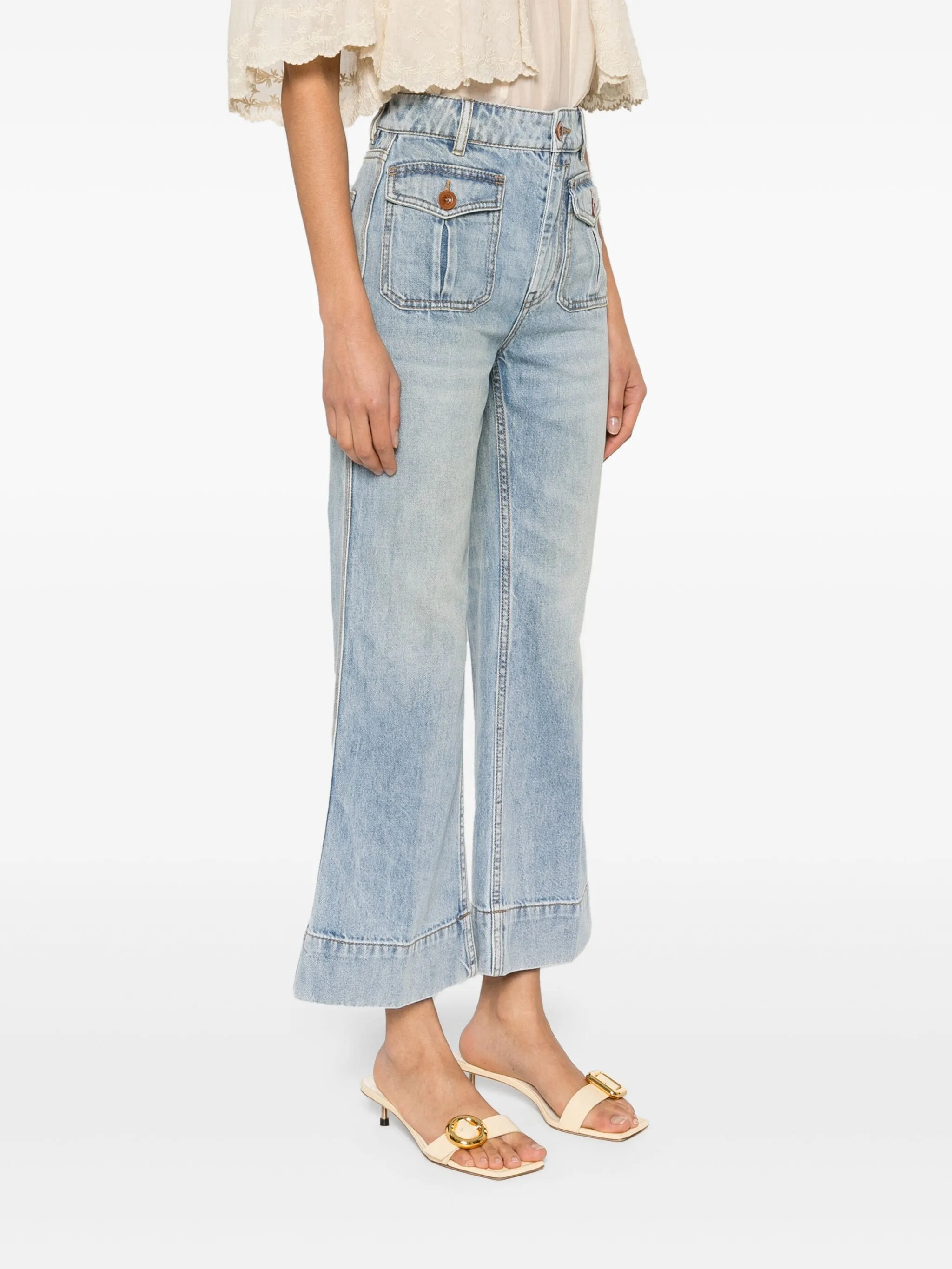 ZIMMERMANN FLARED CROPPED JEANS