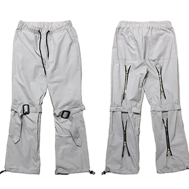 Zipper Knee-Strap Streetwear Cargo Pants