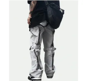 Zipper Knee-Strap Streetwear Cargo Pants