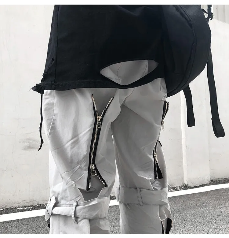 Zipper Knee-Strap Streetwear Cargo Pants